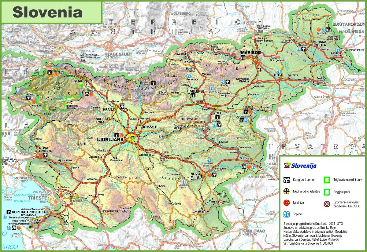 Mapa Eslovenia errepidea
