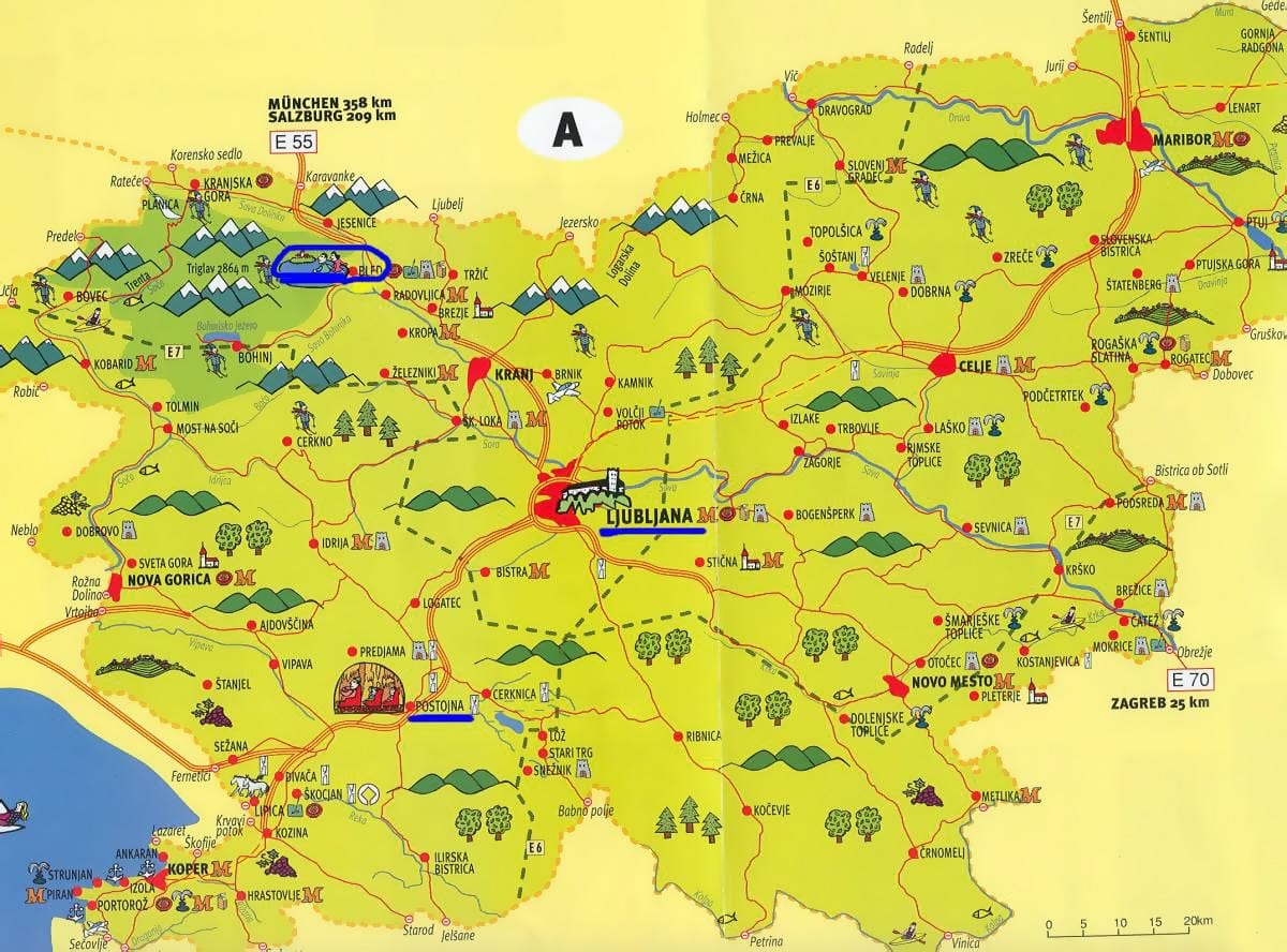 Mapa Eslovenia bisitak