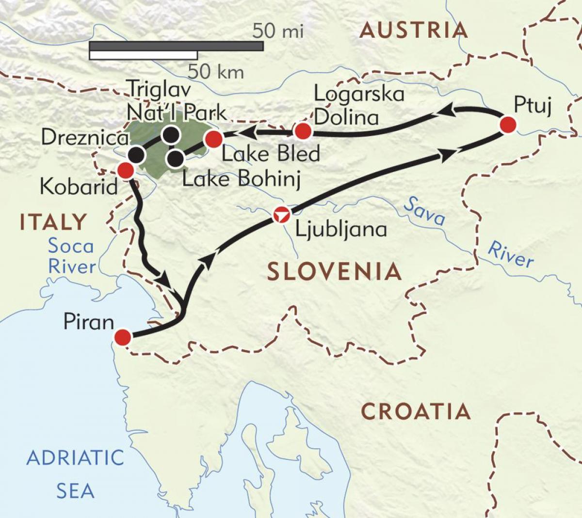 mapa piran Eslovenia