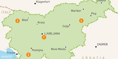 Mapa Esloveniako eskualdeak