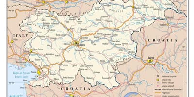 Mapa Esloveniako hiriak