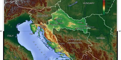 Mapa Eslovenia topografikoak
