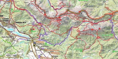 Mapa Esloveniera alpeetan
