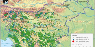 Mapa kobazuloak Eslovenian