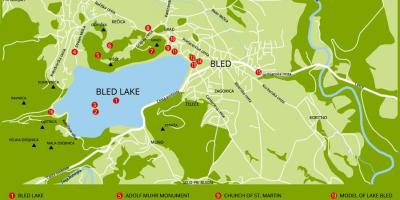 Mapa Eslovenia erakutsiz lake bled